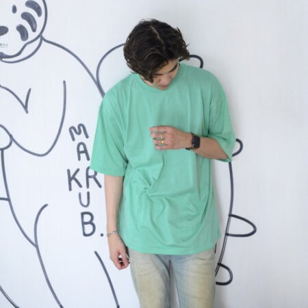 Men model with Oversized Aqua T-shirt.