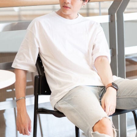 Men model with Oversized White T-shirt.